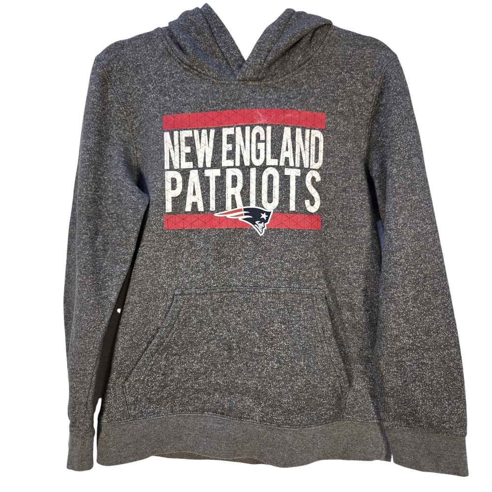 Gen 2 New England Patriots Kids Size L 14/16 Grey Hoodie NFL Football Fan Gear